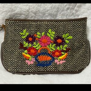 Consuela Floral Embroidered Wristlet